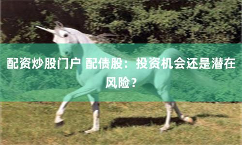 配资炒股门户 配债股：投资机会还是潜在风险？